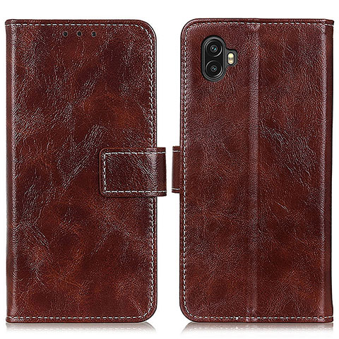 Funda de Cuero Cartera con Soporte Carcasa K04Z para Samsung Galaxy XCover 6 Pro 5G Marron