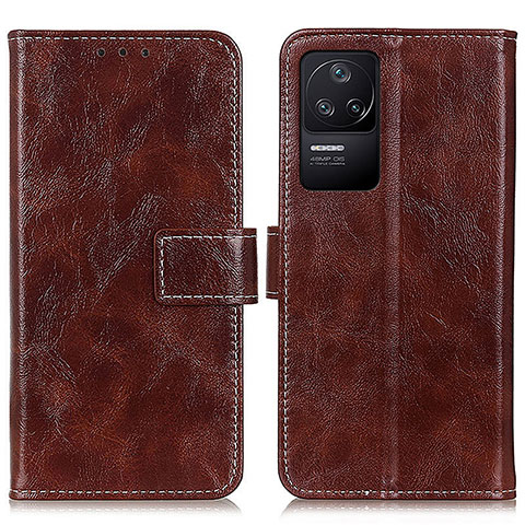 Funda de Cuero Cartera con Soporte Carcasa K04Z para Xiaomi Poco F4 5G Marron