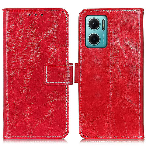 Funda de Cuero Cartera con Soporte Carcasa K04Z para Xiaomi Redmi 10 5G Rojo
