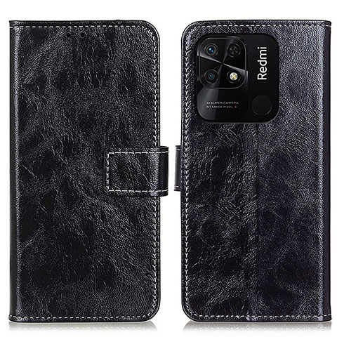 Funda de Cuero Cartera con Soporte Carcasa K04Z para Xiaomi Redmi 10 Power Negro