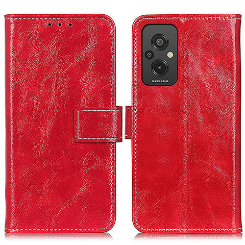 Funda de Cuero Cartera con Soporte Carcasa K04Z para Xiaomi Redmi 11 Prime 4G Rojo
