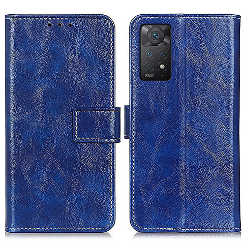 Funda de Cuero Cartera con Soporte Carcasa K04Z para Xiaomi Redmi Note 11 Pro 5G Azul