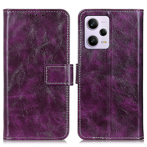 Funda de Cuero Cartera con Soporte Carcasa K04Z para Xiaomi Redmi Note 12 Explorer Morado