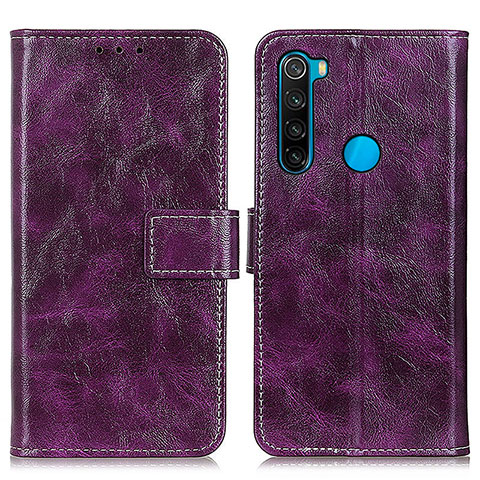 Funda de Cuero Cartera con Soporte Carcasa K04Z para Xiaomi Redmi Note 8 (2021) Morado