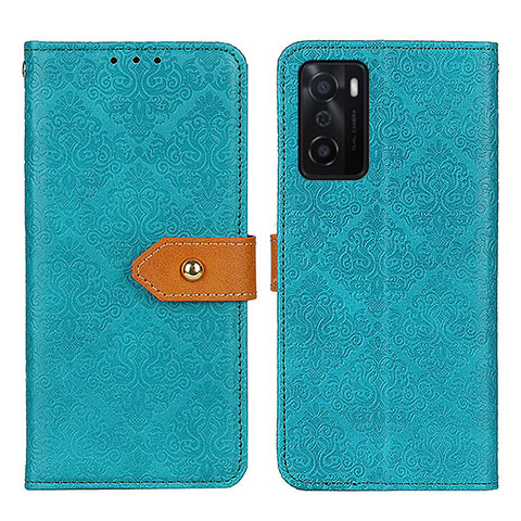 Funda de Cuero Cartera con Soporte Carcasa K05Z para Oppo A55S 5G Verde