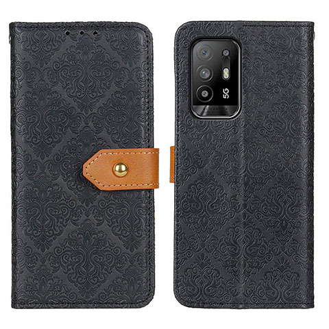 Funda de Cuero Cartera con Soporte Carcasa K05Z para Oppo A94 5G Negro