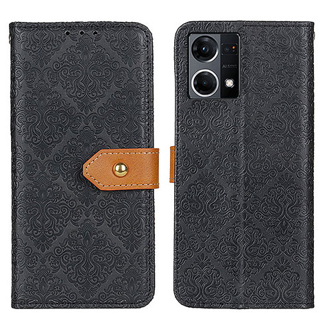 Funda de Cuero Cartera con Soporte Carcasa K05Z para Oppo F21s Pro 4G Negro