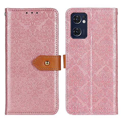 Funda de Cuero Cartera con Soporte Carcasa K05Z para Oppo Find X5 Lite 5G Rosa