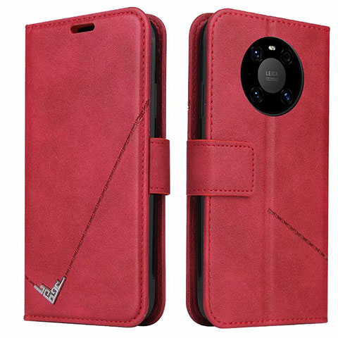 Funda de Cuero Cartera con Soporte Carcasa K06 para Huawei Mate 40 Pro Rojo