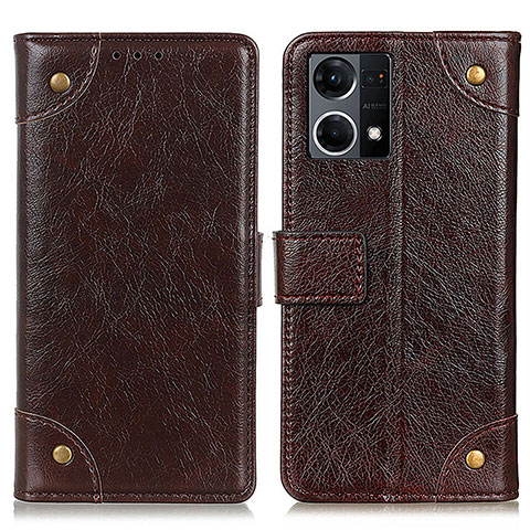 Funda de Cuero Cartera con Soporte Carcasa K06Z para Oppo F21s Pro 4G Marron