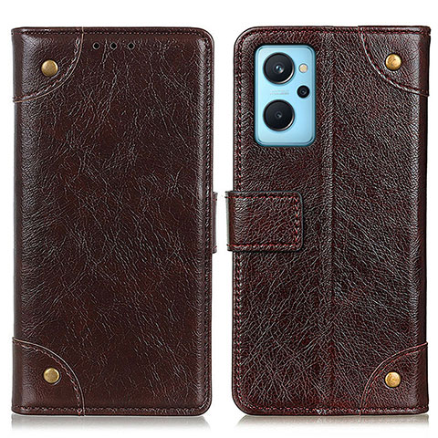 Funda de Cuero Cartera con Soporte Carcasa K06Z para Realme 9i 4G Marron