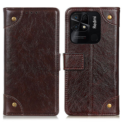 Funda de Cuero Cartera con Soporte Carcasa K06Z para Xiaomi Redmi 10C 4G Marron