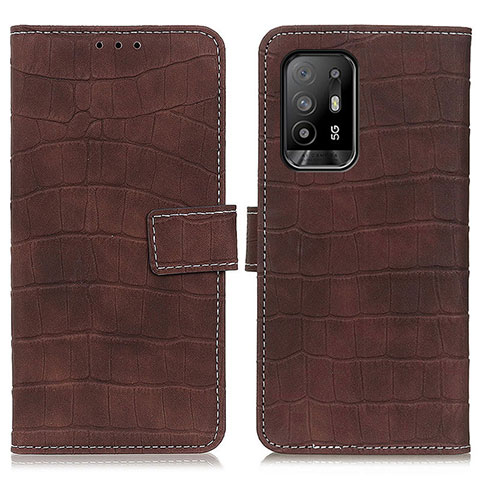 Funda de Cuero Cartera con Soporte Carcasa K07Z para Oppo A94 5G Marron