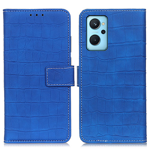 Funda de Cuero Cartera con Soporte Carcasa K07Z para Oppo A96 4G Azul