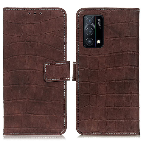 Funda de Cuero Cartera con Soporte Carcasa K07Z para Oppo K9 5G Marron