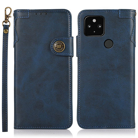 Funda de Cuero Cartera con Soporte Carcasa K09Z para Google Pixel 4a 5G Azul