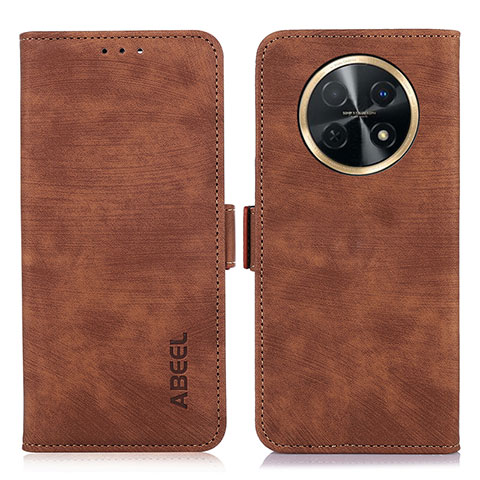 Funda de Cuero Cartera con Soporte Carcasa K09Z para Huawei Nova Y91 Marron