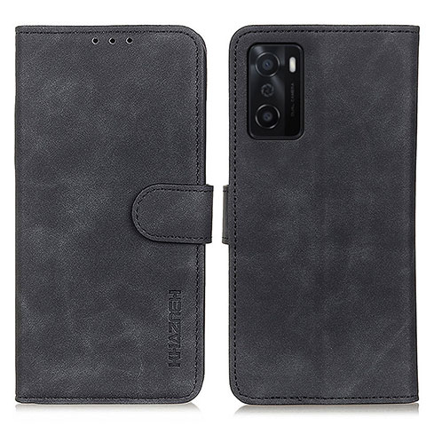 Funda de Cuero Cartera con Soporte Carcasa K09Z para Oppo A55S 5G Negro