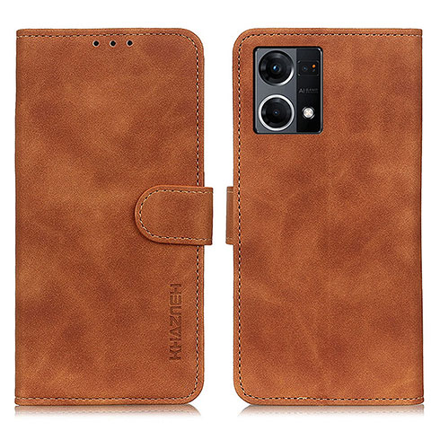 Funda de Cuero Cartera con Soporte Carcasa K09Z para Oppo F21 Pro 4G Marron