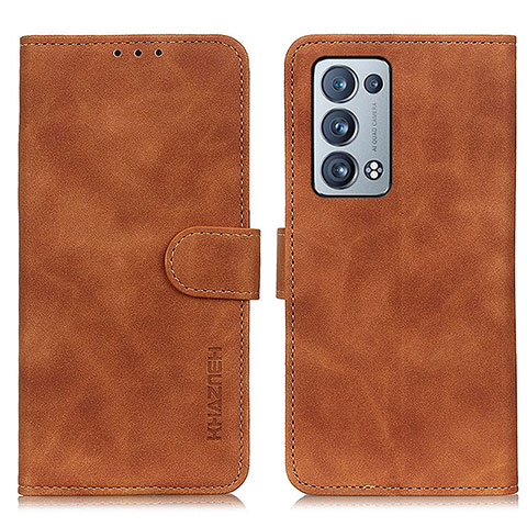 Funda de Cuero Cartera con Soporte Carcasa K09Z para Oppo Reno6 Pro+ Plus 5G Marron