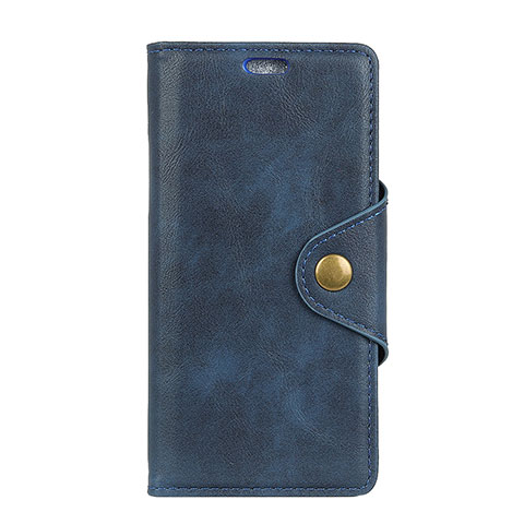 Funda de Cuero Cartera con Soporte Carcasa L01 para Alcatel 3 Azul