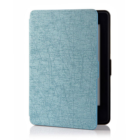 Funda de Cuero Cartera con Soporte Carcasa L01 para Amazon Kindle 6 inch Azul Cielo