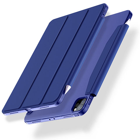 Funda de Cuero Cartera con Soporte Carcasa L01 para Apple iPad Pro 11 (2020) Azul