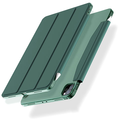 Funda de Cuero Cartera con Soporte Carcasa L01 para Apple iPad Pro 12.9 (2020) Verde