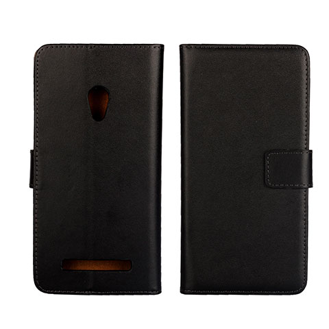 Funda de Cuero Cartera con Soporte Carcasa L01 para Asus Zenfone 5 Negro