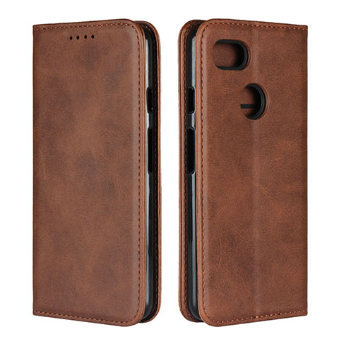 Funda de Cuero Cartera con Soporte Carcasa L01 para Google Pixel 3 Marron