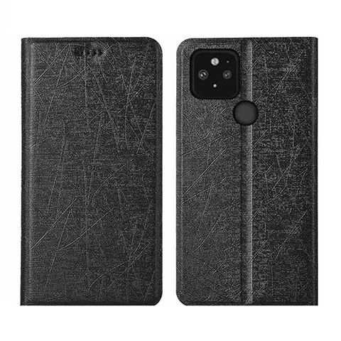 Funda de Cuero Cartera con Soporte Carcasa L01 para Google Pixel 5 Negro