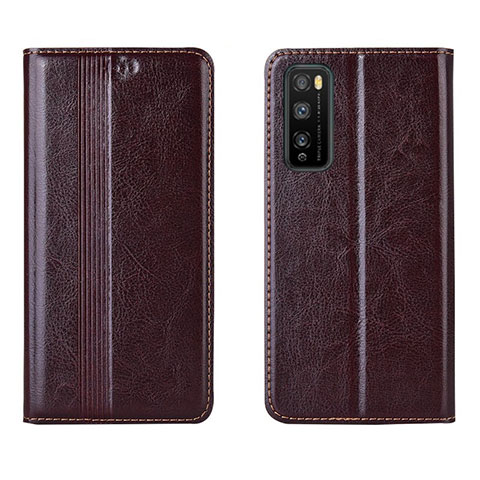 Funda de Cuero Cartera con Soporte Carcasa L01 para Huawei Enjoy 20 Pro 5G Marron