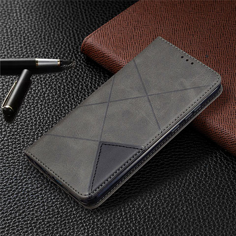 Funda de Cuero Cartera con Soporte Carcasa L01 para Huawei Honor 9A Gris