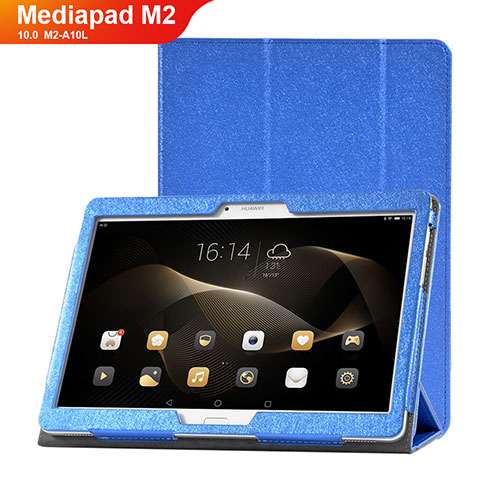 Funda de Cuero Cartera con Soporte Carcasa L01 para Huawei MediaPad M2 10.0 M2-A10L Azul