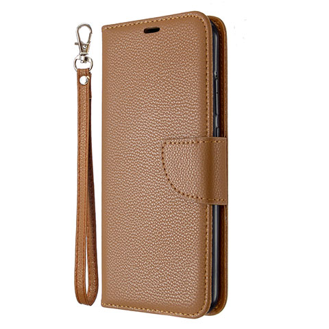 Funda de Cuero Cartera con Soporte Carcasa L01 para Huawei Y7p Marron