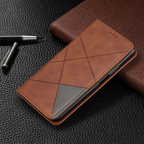 Funda de Cuero Cartera con Soporte Carcasa L01 para LG G8X ThinQ Marron