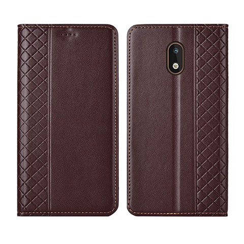 Funda de Cuero Cartera con Soporte Carcasa L01 para Nokia 1.3 Marron