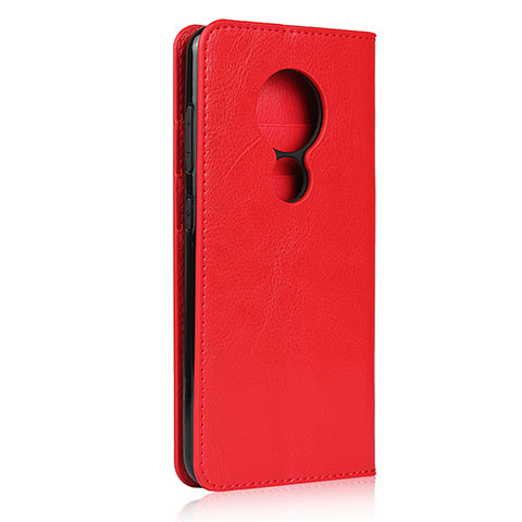 Funda de Cuero Cartera con Soporte Carcasa L01 para Nokia 7.2 Rojo