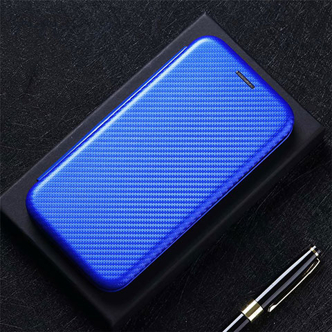 Funda de Cuero Cartera con Soporte Carcasa L01 para Oppo A15 Azul