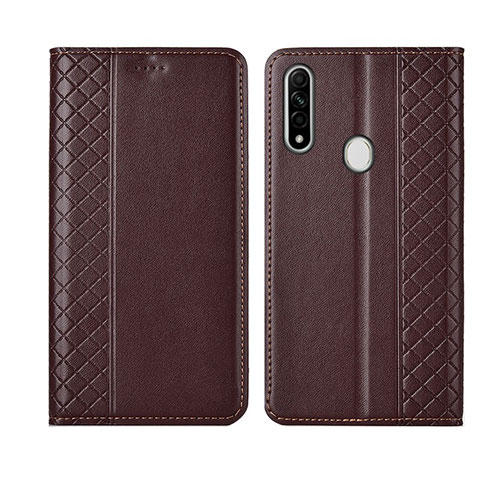 Funda de Cuero Cartera con Soporte Carcasa L01 para Oppo A31 Marron