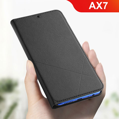 Funda de Cuero Cartera con Soporte Carcasa L01 para Oppo AX7 Negro