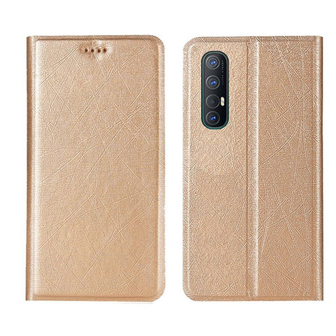 Funda de Cuero Cartera con Soporte Carcasa L01 para Oppo Find X2 Neo Oro