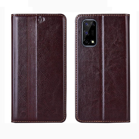 Funda de Cuero Cartera con Soporte Carcasa L01 para Realme V5 5G Marron