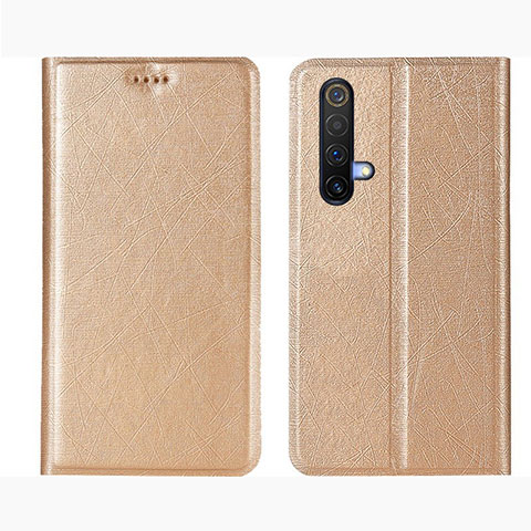 Funda de Cuero Cartera con Soporte Carcasa L01 para Realme X50m 5G Oro