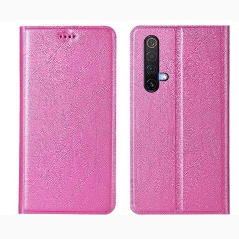 Funda de Cuero Cartera con Soporte Carcasa L01 para Realme X50m 5G Rosa