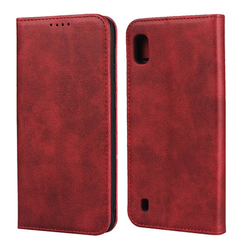 Funda de Cuero Cartera con Soporte Carcasa L01 para Samsung Galaxy A10 Rojo