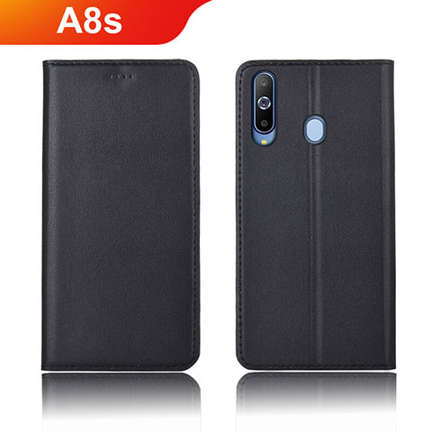 Funda de Cuero Cartera con Soporte Carcasa L01 para Samsung Galaxy A8s SM-G8870 Negro