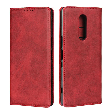 Funda de Cuero Cartera con Soporte Carcasa L01 para Sony Xperia 1 Rojo