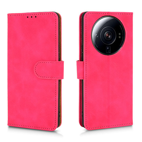 Funda de Cuero Cartera con Soporte Carcasa L01 para Xiaomi Mi 12 Ultra 5G Rosa Roja