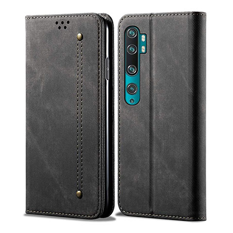 Funda de Cuero Cartera con Soporte Carcasa L01 para Xiaomi Mi Note 10 Negro